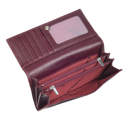Женский кожаный кошелек Canpellini бордовый 2036-72 – Фото 4