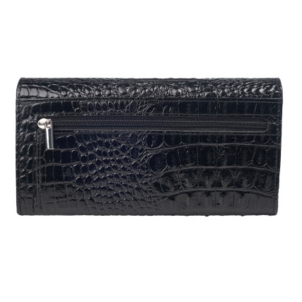 Женский кожаный кошелек Canpellini черно-красный 2036-466 кроко – Фото 2