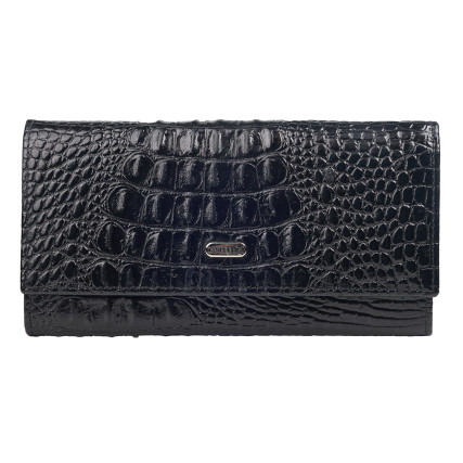 Женский кожаный кошелек Canpellini черно-красный 2036-466 кроко – Фото 1