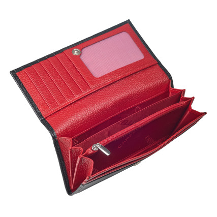 Женский кожаный кошелек Canpellini черно-красный 2037-7 DM – Фото 4
