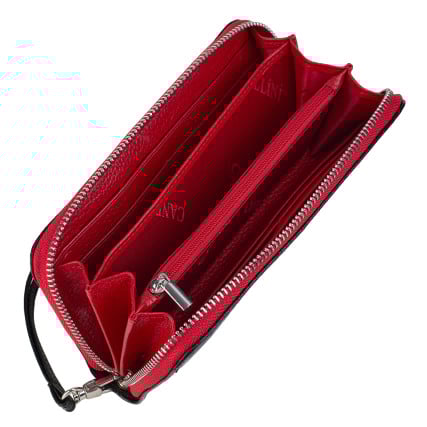 Женский кожаный кошелек Canpellini черно-красный 706-2DM – Фото 4