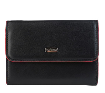 Женский кожаный кошелек Canpellini черно-красный 717-1DM Женский кожаный кошелек Canpellini черно-красный 717-1DM