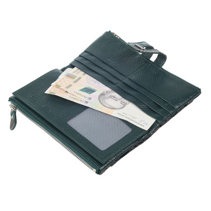 Женский кожаный кошелек Canpellini светло-зеленый 2021-467 лак – Фото 3