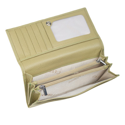 Женский кожаный кошелек Canpellini светло-зеленый 2036-439 – Фото 4