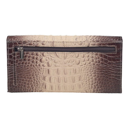 Женский кожаный кошелек Desisan бежевый 150-830  кроко – Фото 2