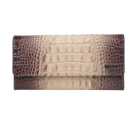 Женский кожаный кошелек Desisan бежевый 150-830  кроко