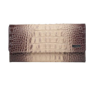 Женский кожаный кошелек Desisan бежевый 150-830  кроко