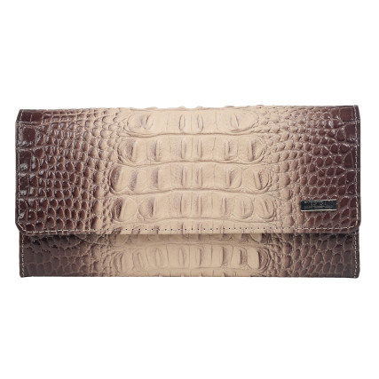 Женский кожаный кошелек Desisan бежевый 150-830  кроко – Фото 1