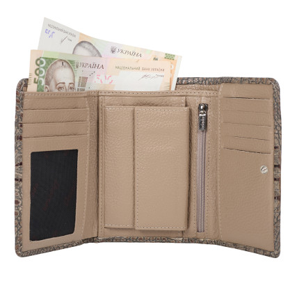 Женский кожаный кошелек Desisan бежевый 154-832 кроко