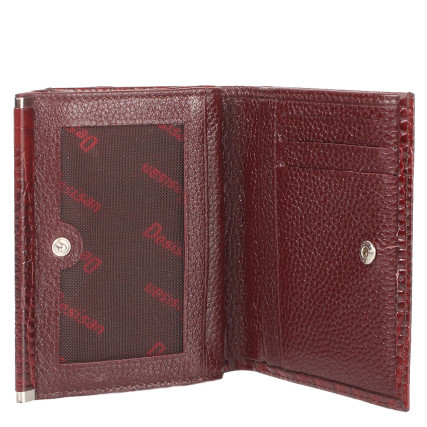 Женский кожаный кошелек Desisan бордо 105-626 кроко лак – Фото 2