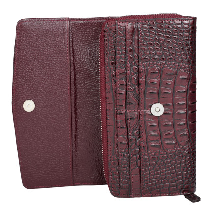 Женский кожаный кошелек Desisan бордо 152-909 кроко