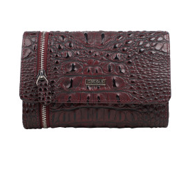 Женский кожаный кошелек Desisan бордовый 154-3039 кроко