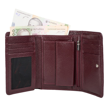 Женский кожаный кошелек Desisan бордовый 154-339