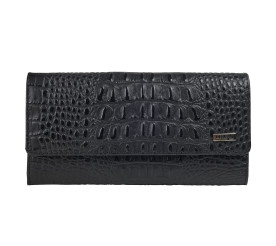Женский кожаный кошелек Desisan черный 150-884 кроко