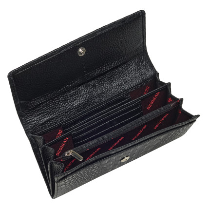 Женский кожаный кошелек Desisan черный 150-884 кроко – Фото 4