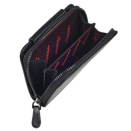 Женский кожаный кошелек Desisan черный 903-01 – Фото 3