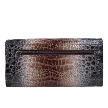 Женский кожаный кошелек Desisan серый 163-757 кроко лак – Фото 2
