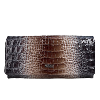 Женский кожаный кошелек Desisan серый 163-757 кроко лак – Фото 1