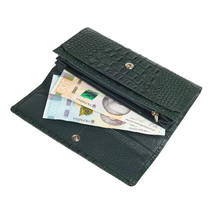 Женский кожаный кошелек Desisan зеленый 150-625 кроко
