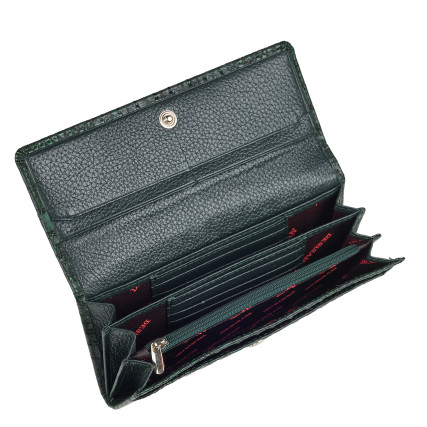 Женский кожаный кошелек Desisan зеленый 150-625 кроко