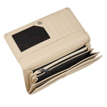 Женский кожаный кошелек KARYA бежевый 1213-13 – Фото 4