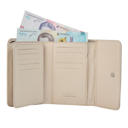 Женский кожаный кошелек KARYA бежевый 2006-13 – Фото 4