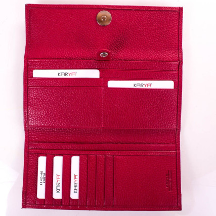 Женский кожаный кошелек KARYA красный 1142-46