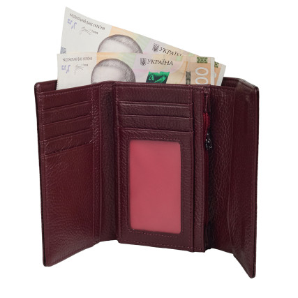 Женский кожаный кошелек Mike Browen бордовый MB1106bordo – Фото 3