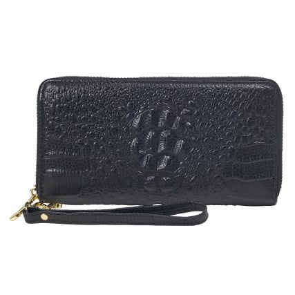 Женский кожаный кошелек Mike Browen черный MB5201croco_black Женский кожаный кошелек Mike Browen черный MB5201croco_black
