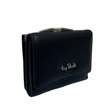 Женский кожаный кошелек TONY PEROTTI черный Contatto 1527D nero – Фото 6