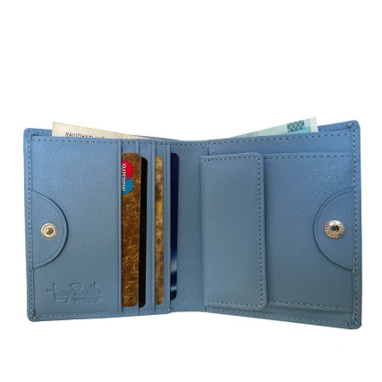 Женский кожаный кошелек TONY PEROTTI голубой Contatto 1165D baby – Фото 2