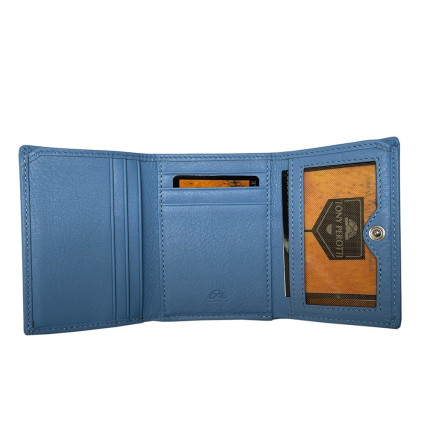 Женский кожаный кошелек TONY PEROTTI голубой Contatto 1527D baby – Фото 3