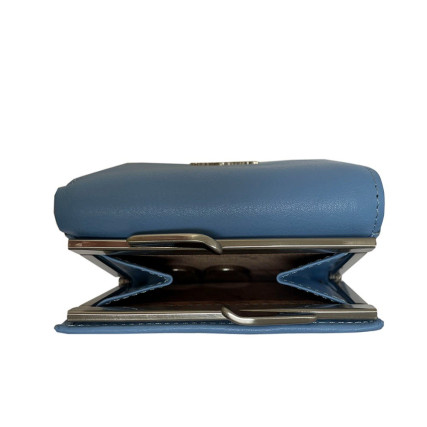 Женский кожаный кошелек TONY PEROTTI голубой Contatto 1527D baby – Фото 4