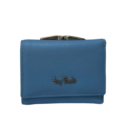 Женский кожаный кошелек TONY PEROTTI голубой Contatto 1527D baby – Фото 1