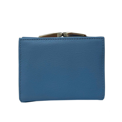 Женский кожаный кошелек TONY PEROTTI голубой Contatto 1527D baby – Фото 6