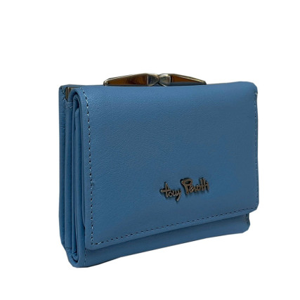 Женский кожаный кошелек TONY PEROTTI голубой Contatto 1527D baby – Фото 8