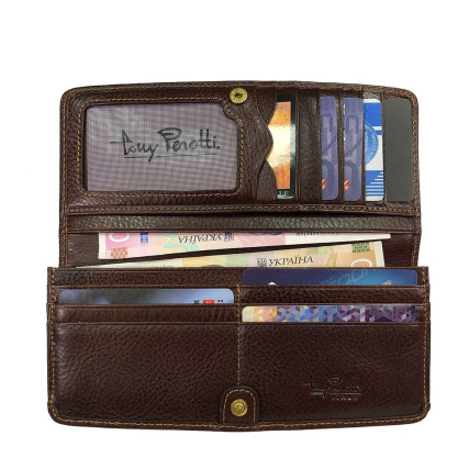 Женский кожаный кошелек TONY PEROTTI коричневый Italico 2701Z moro – Фото 3