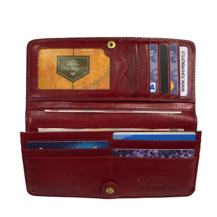 Женский кожаный кошелек TONY PEROTTI красный Italico 2701Z rosso – Фото 4