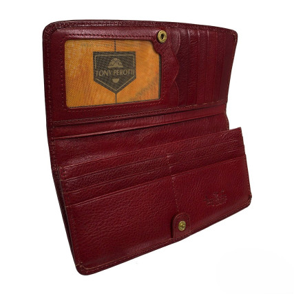 Женский кожаный кошелек TONY PEROTTI красный Italico 2701Z rosso – Фото 6