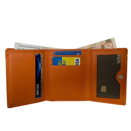 Женский кожаный кошелек TONY PEROTTI оранжевый Contatto 1527D arancio – Фото 2