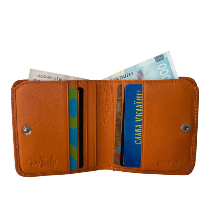 Женский кожаный кошелек TONY PEROTTI оранжевый Contatto 1858S-D+RFID arancio – Фото 4