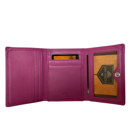 Женский кожаный кошелек TONY PEROTTI розовый Contatto 1527D dalia – Фото 3