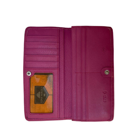 Женский кожаный кошелек TONY PEROTTI розовый Contatto 2701Z+RFID dalia – Фото 3