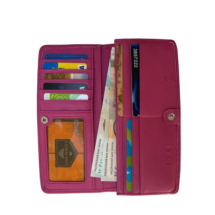 Женский кожаный кошелек TONY PEROTTI розовый Contatto 2701Z+RFID dalia – Фото 4