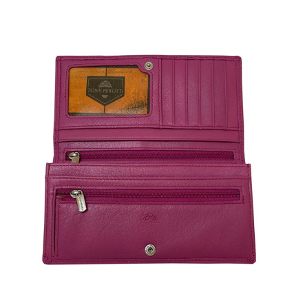 Женский кожаный кошелек TONY PEROTTI розовый Contatto 2770+RFID dalia – Фото 2
