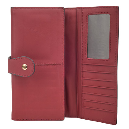 Женский кожаный кошелек на кнопке Mike Browen красный MB8303red – Фото 3
