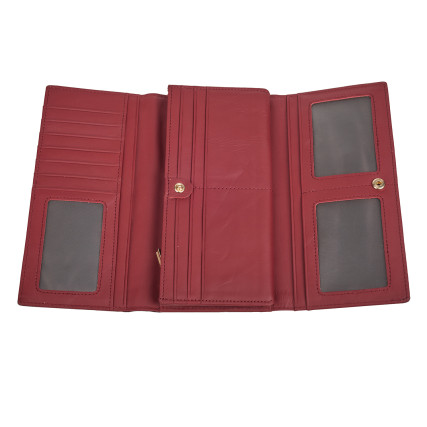 Женский кожаный кошелек на кнопке Mike Browen красный MB8303red – Фото 5