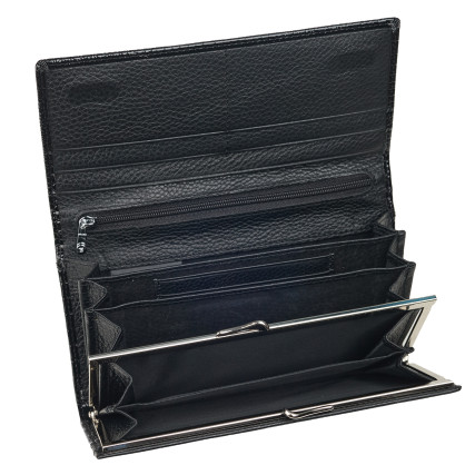 Женский кожаный кошелек на магните Mike Browen черный MB1068black – Фото 4