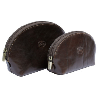Кожаная женская косметичка TONY PEROTTI коричневая Italico 1583L+1583M moro