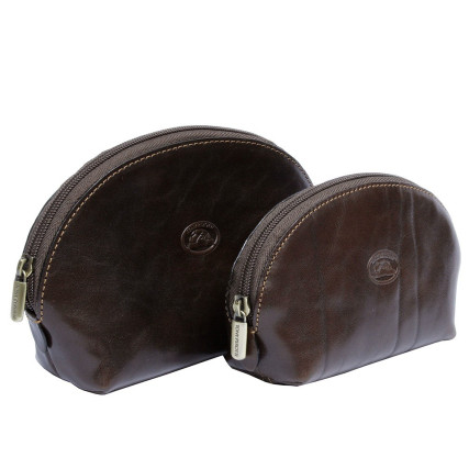 Кожаная женская косметичка TONY PEROTTI коричневая Italico 1583L+1583M moro Кожаная женская косметичка TONY PEROTTI коричневая Italico 1583L+1583M moro